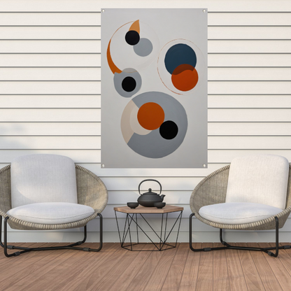 Abstracte Harmonie van Gelaagde Cirkels tuinposter