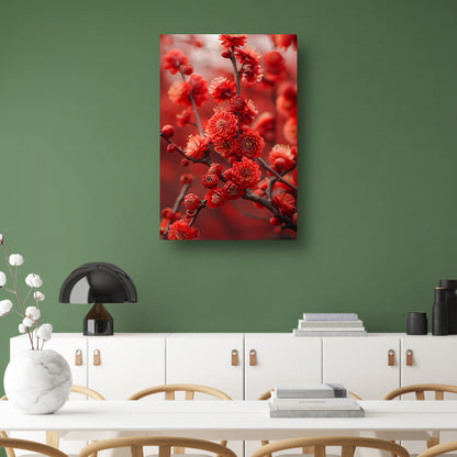 Rode Bloemen in Zachte Focus canvas