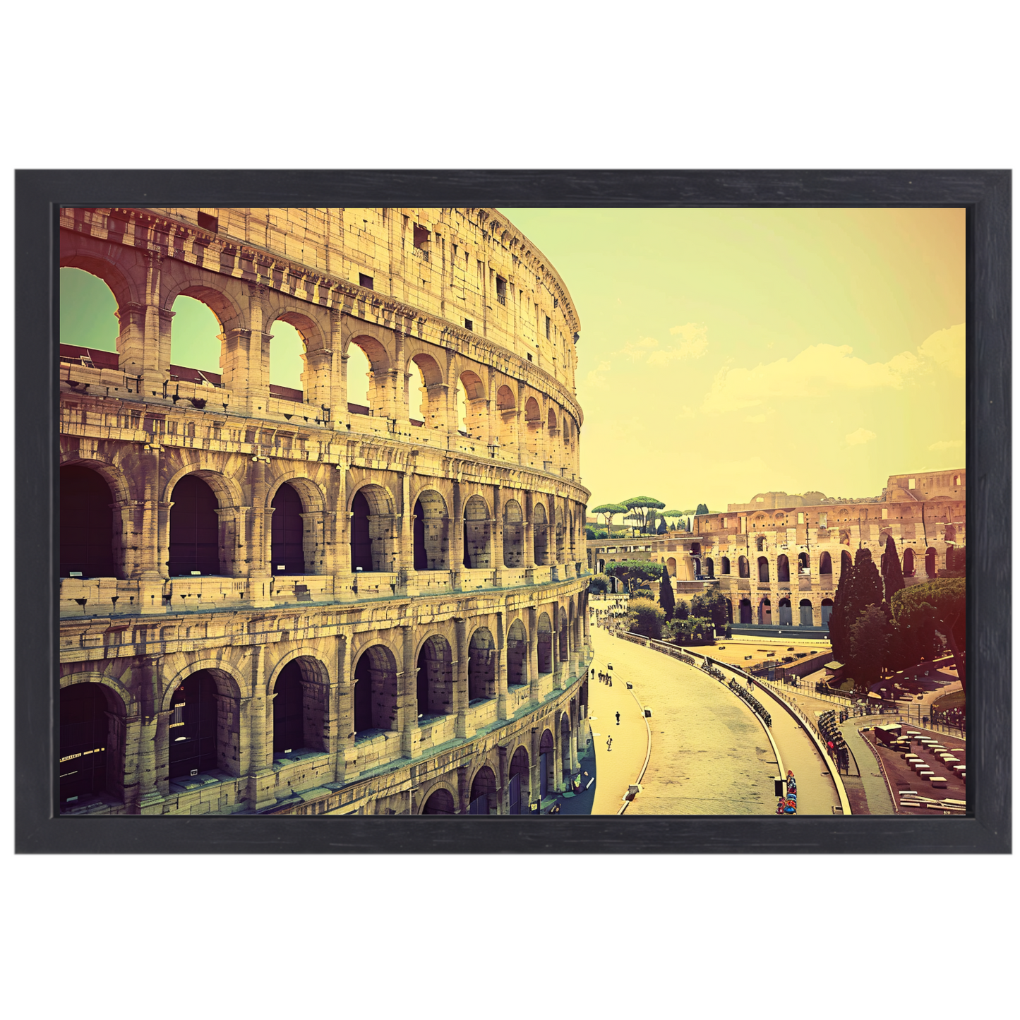 Het Colosseum in Sepia Tinten canvas met baklijst