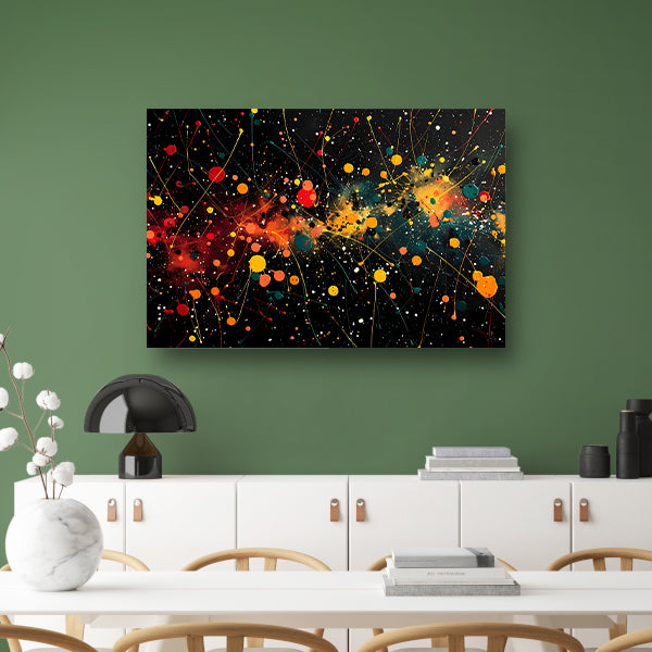 Abstract Sterrenhemel canvas met baklijst