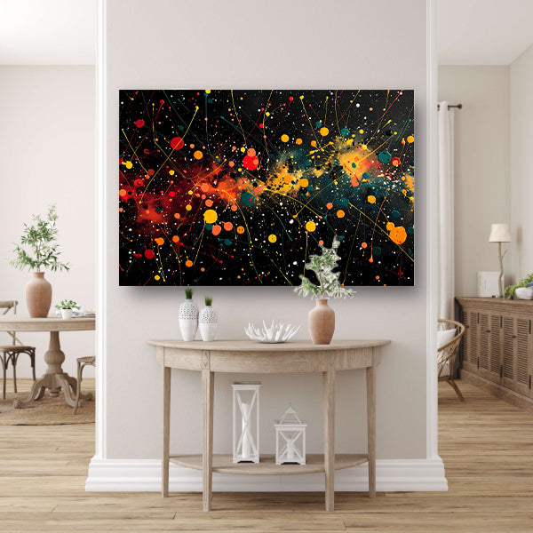 Abstract Sterrenhemel canvas met baklijst
