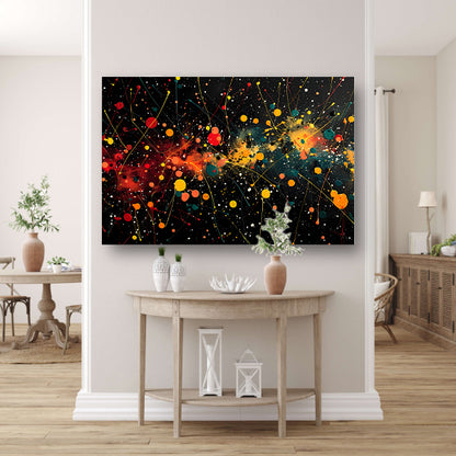 Abstract Sterrenhemel canvas met baklijst