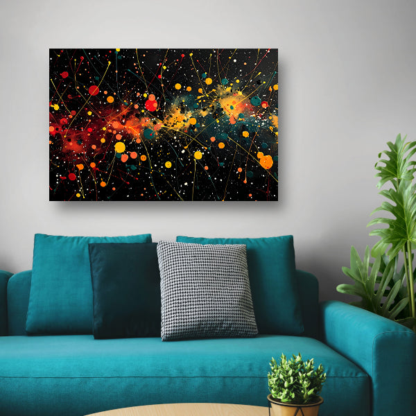 Abstract Sterrenhemel canvas met baklijst