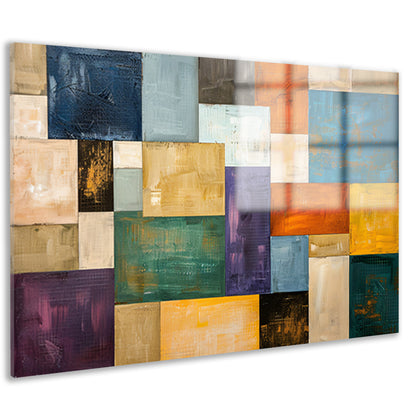 Abstracte kleurrijke rechthoeken met texturen acrylglas