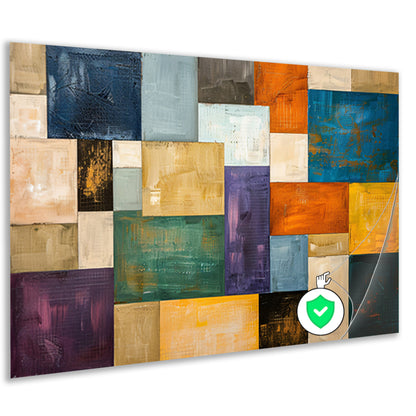 Abstracte kleurrijke rechthoeken met texturen poster