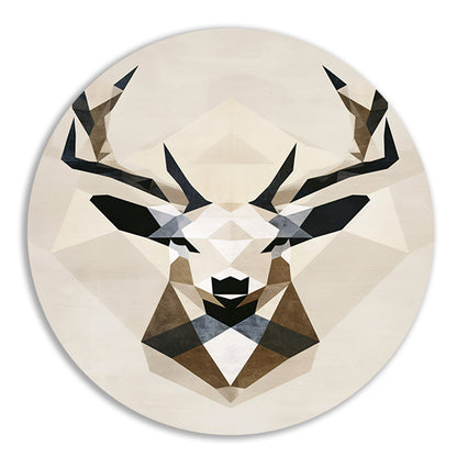 Abstract Geometrisch Hert in Monochrome Tinten forex muurcirkel