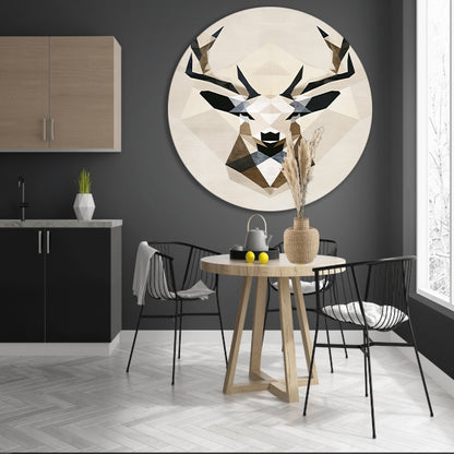Abstract Geometrisch Hert in Monochrome Tinten forex muurcirkel
