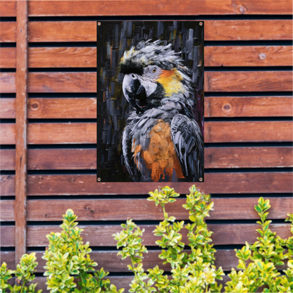 Abstracte expressie van een kleurrijke papegaai tuinposter