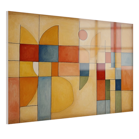 Geometrische Abstractie in Primaire Kleuren acrylglas