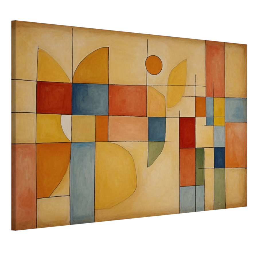 Geometrische Abstractie in Primaire Kleuren canvas