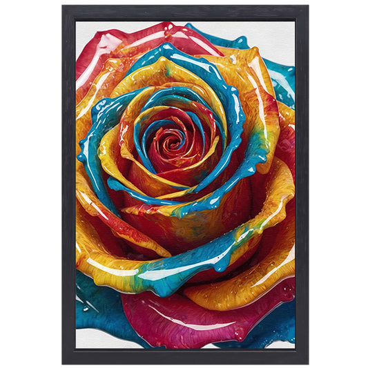 Abstracte Dans van Kleuren en Vormen canvas met baklijst