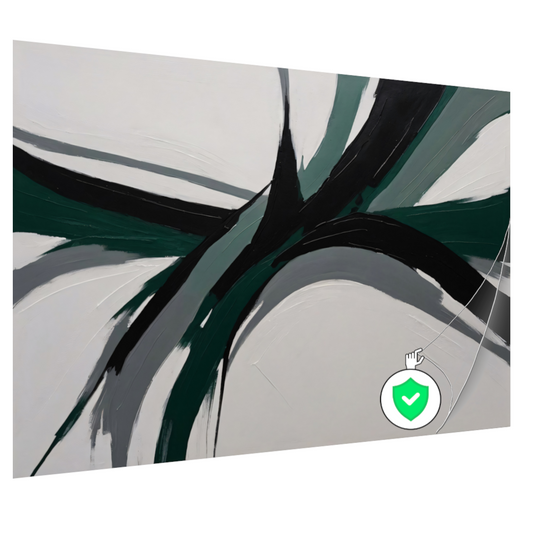 Dynamische Abstractie in Groen en Zwart poster