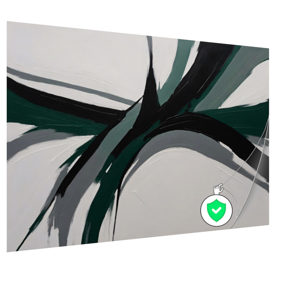Dynamische Abstractie in Groen en Zwart poster