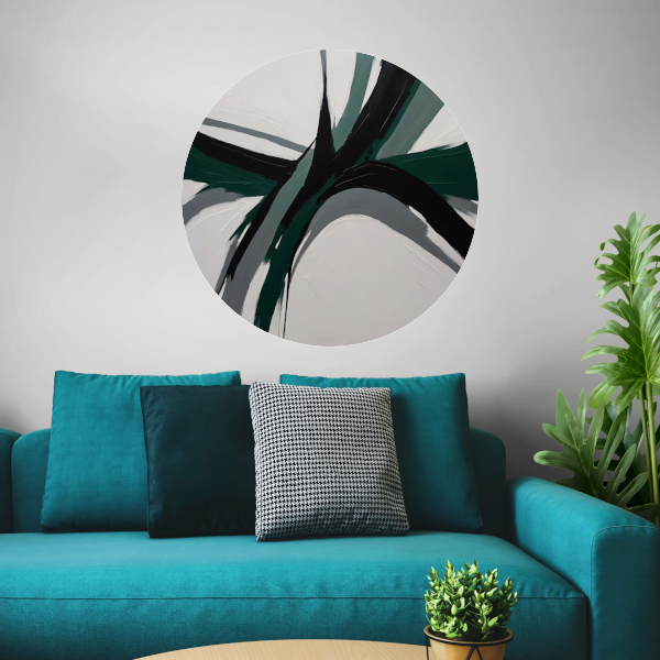 Dynamische Abstractie in Groen en Zwart forex muurcirkel