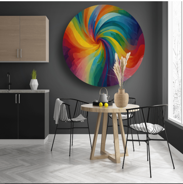 Dynamische abstracte kleurexplosie in werveling forex muurcirkel
