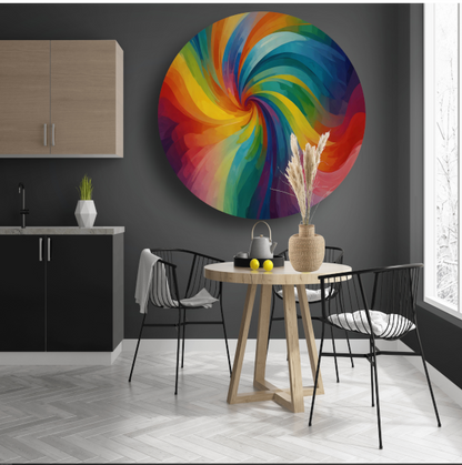 Dynamische abstracte kleurexplosie in werveling forex muurcirkel