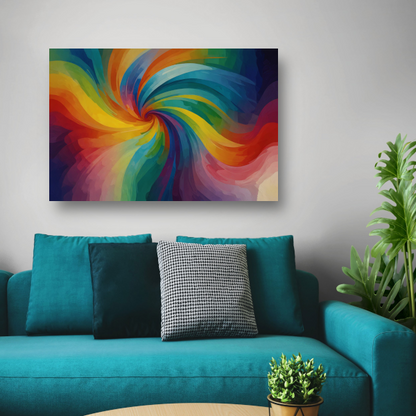 Dynamische abstracte kleurexplosie in werveling acrylglas