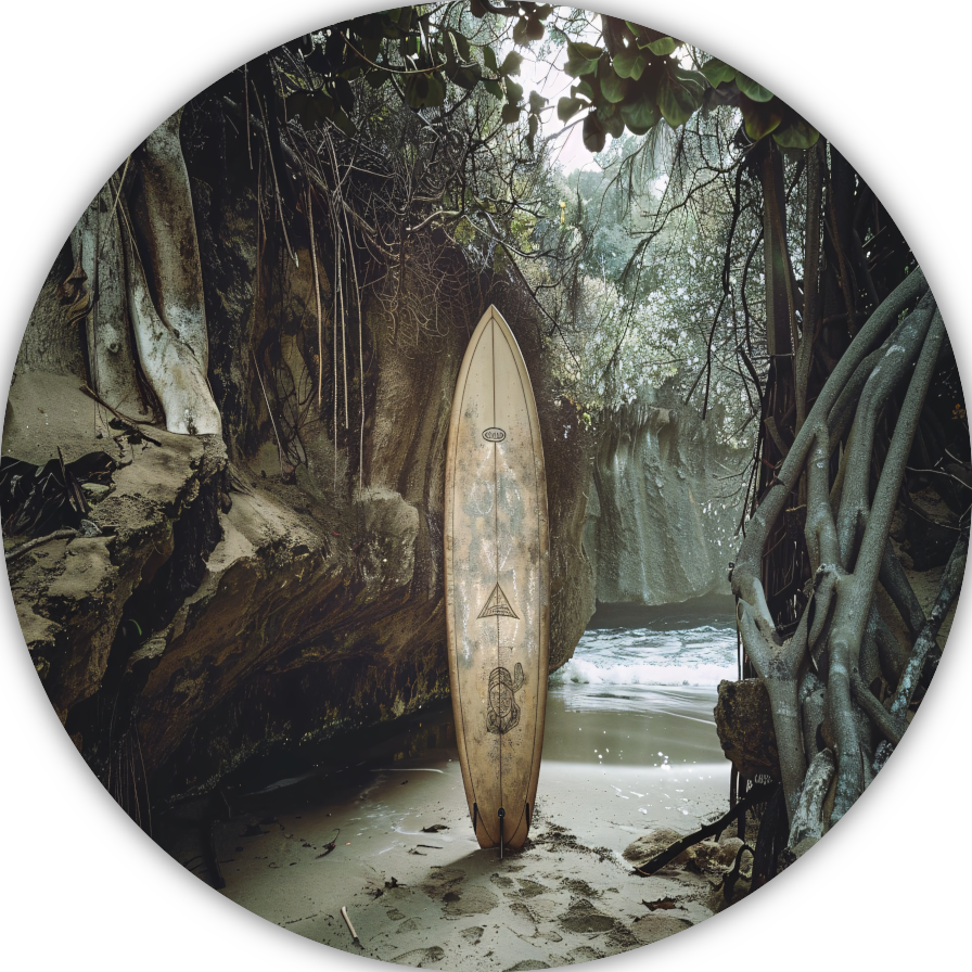 Surfplank op het strand forex muurcirkel