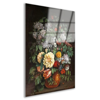 Vaas met seringen, rozen en tulpen - Gustave Courbet Acrylglas