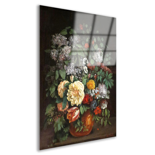 Vaas met seringen, rozen en tulpen - Gustave Courbet Acrylglas