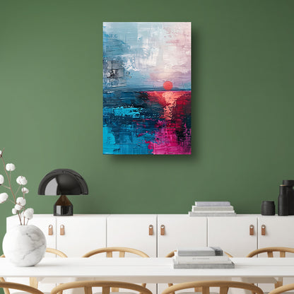 Abstracte moderne schilderij van zonsondergang acrylglas