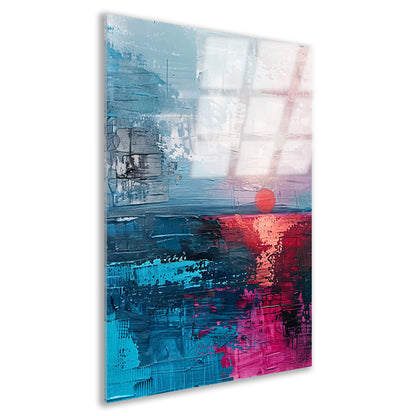 Abstracte moderne schilderij van zonsondergang acrylglas