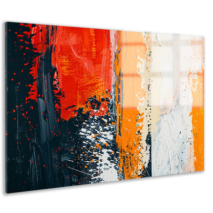 Dynamisch abstract schilderij met expressieve kleuren acrylglas