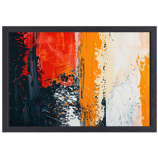 Dynamisch abstract schilderij met expressieve kleuren canvas met baklijst