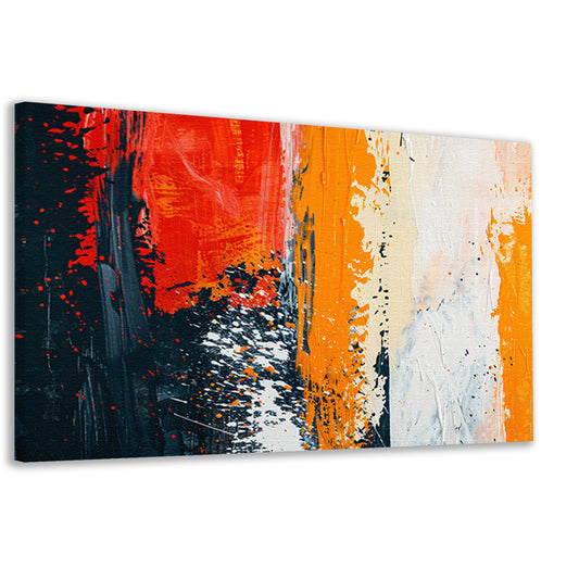 Dynamisch abstract schilderij met expressieve kleuren canvas