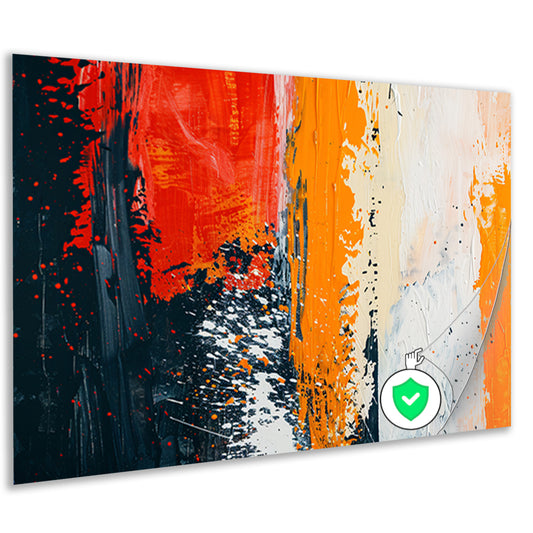Dynamisch abstract schilderij met expressieve kleurenposter