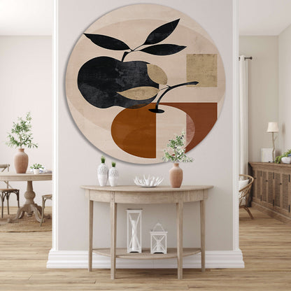 Moderne Abstracte Appel met Bladeren Design forex muurcirkel