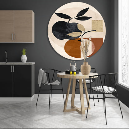 Moderne Abstracte Appel met Bladeren Design forex muurcirkel