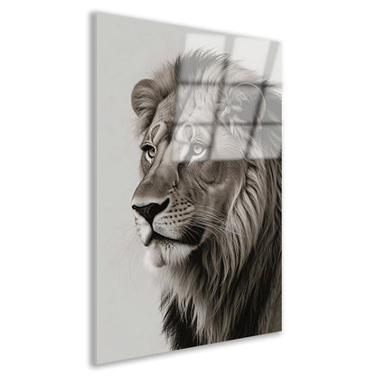Majestueuze Leeuw in Monochrome Essentie acrylglas