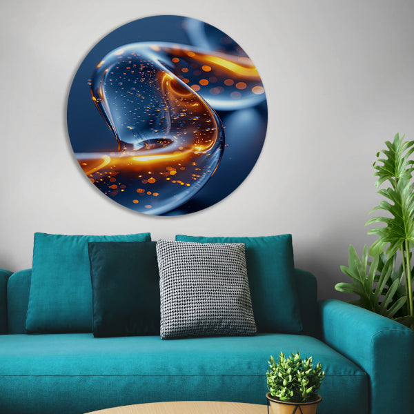 Abstract Lichtspiraal in Beweging aluminium muurcirkel