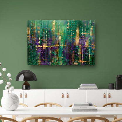 Dynamische abstracte kunst met kleurrijke patronen canvas