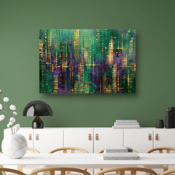 Dynamische abstracte kunst met kleurrijke patronen acrylglas