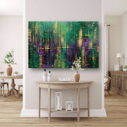 Dynamische abstracte kunst met kleurrijke patronen canvas