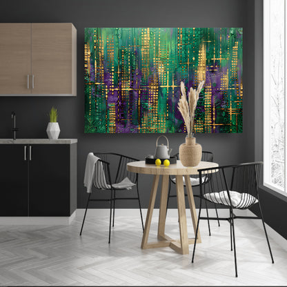 Dynamische abstracte kunst met kleurrijke patronen canvas met baklijst