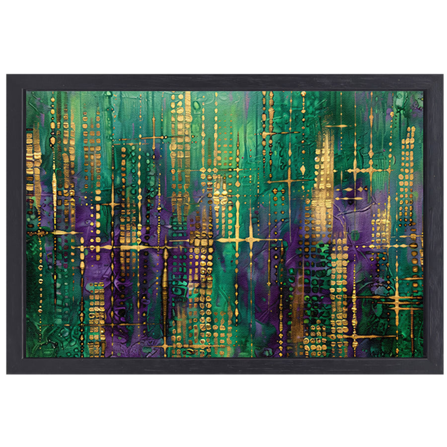 Dynamische abstracte kunst met kleurrijke patronen canvas met baklijst