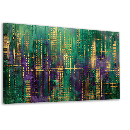 Dynamische abstracte kunst met kleurrijke patronen canvas