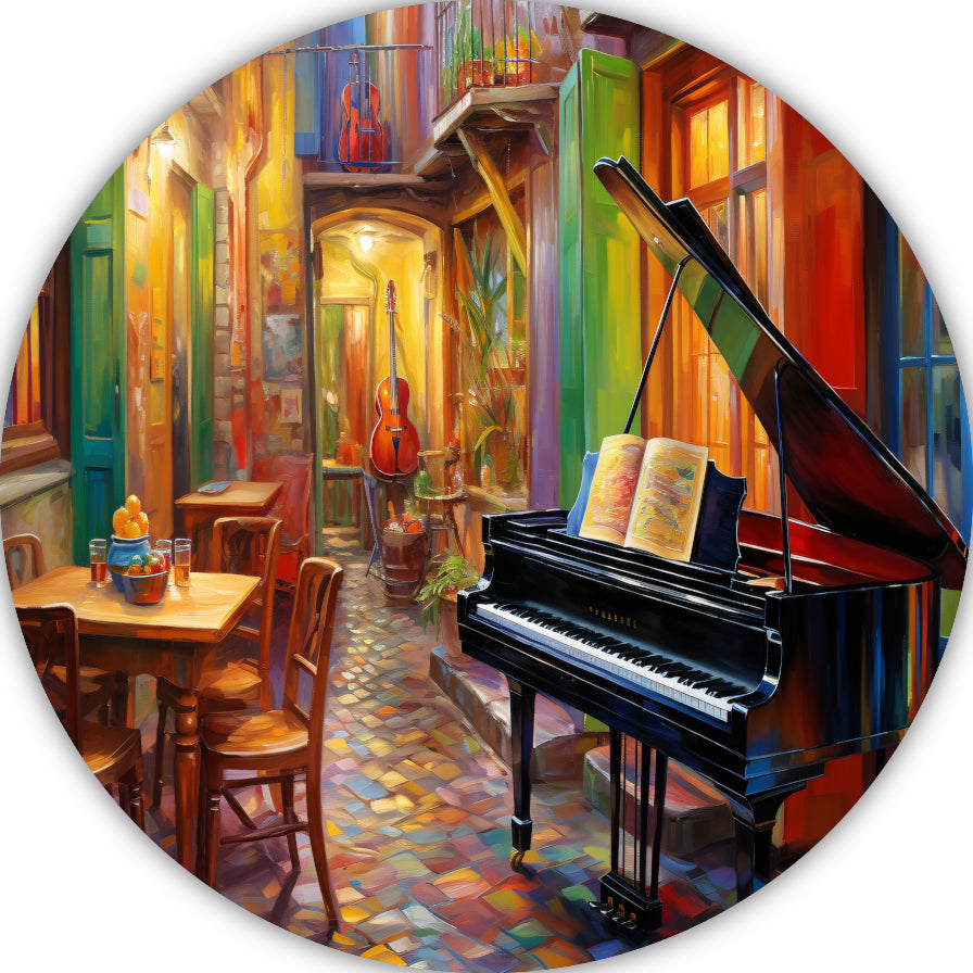 Piano en stoel in minimalistische stijl forex muurcirkel