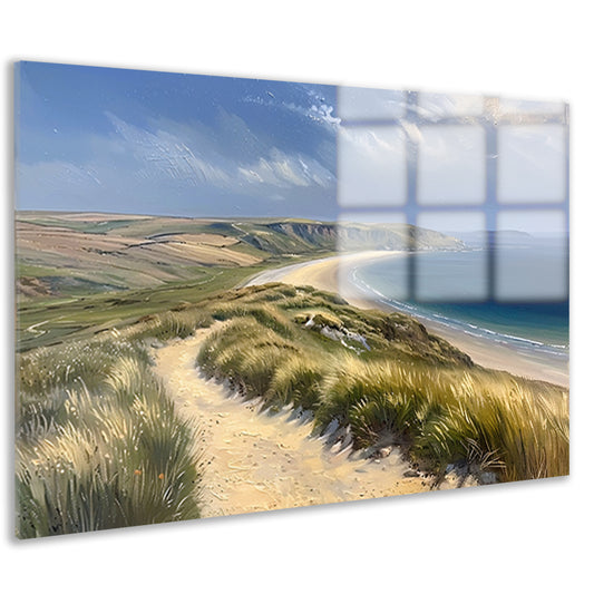 Prachtig strandlandschap met blauwe zee acrylglas