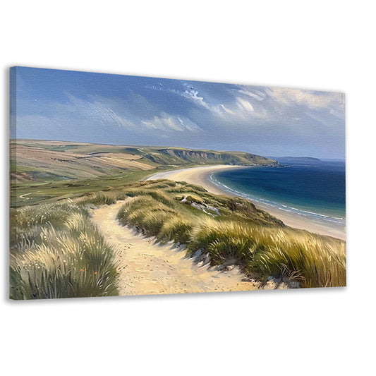 Prachtig strandlandschap met blauwe zee canvas