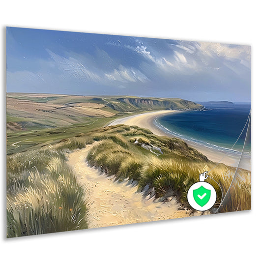 Prachtig strandlandschap met blauwe zee poster