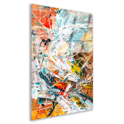 Dynamisch abstract schilderij met kleurrijke lijnen acrylglas