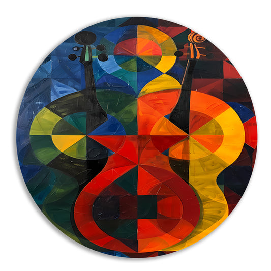 Abstract viool in Kleurrijk geometrische vormen forex muurcirkel