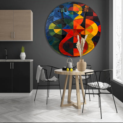 Abstract viool in Kleurrijk geometrische vormen forex muurcirkel