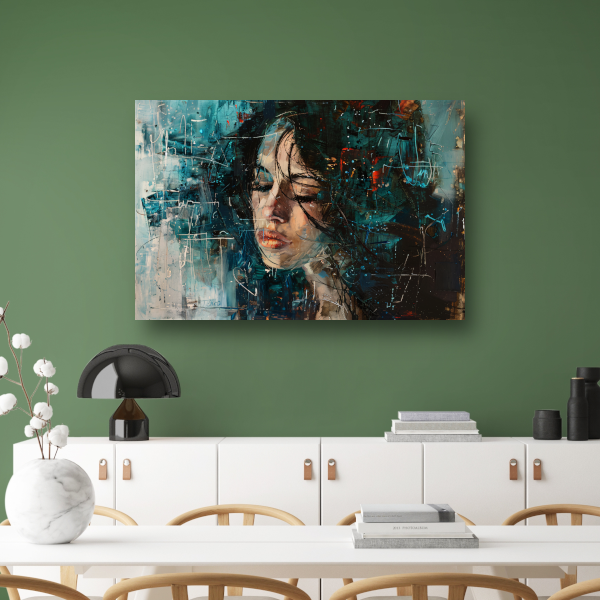 Abstract Portret van Emotie in Olieverf poster