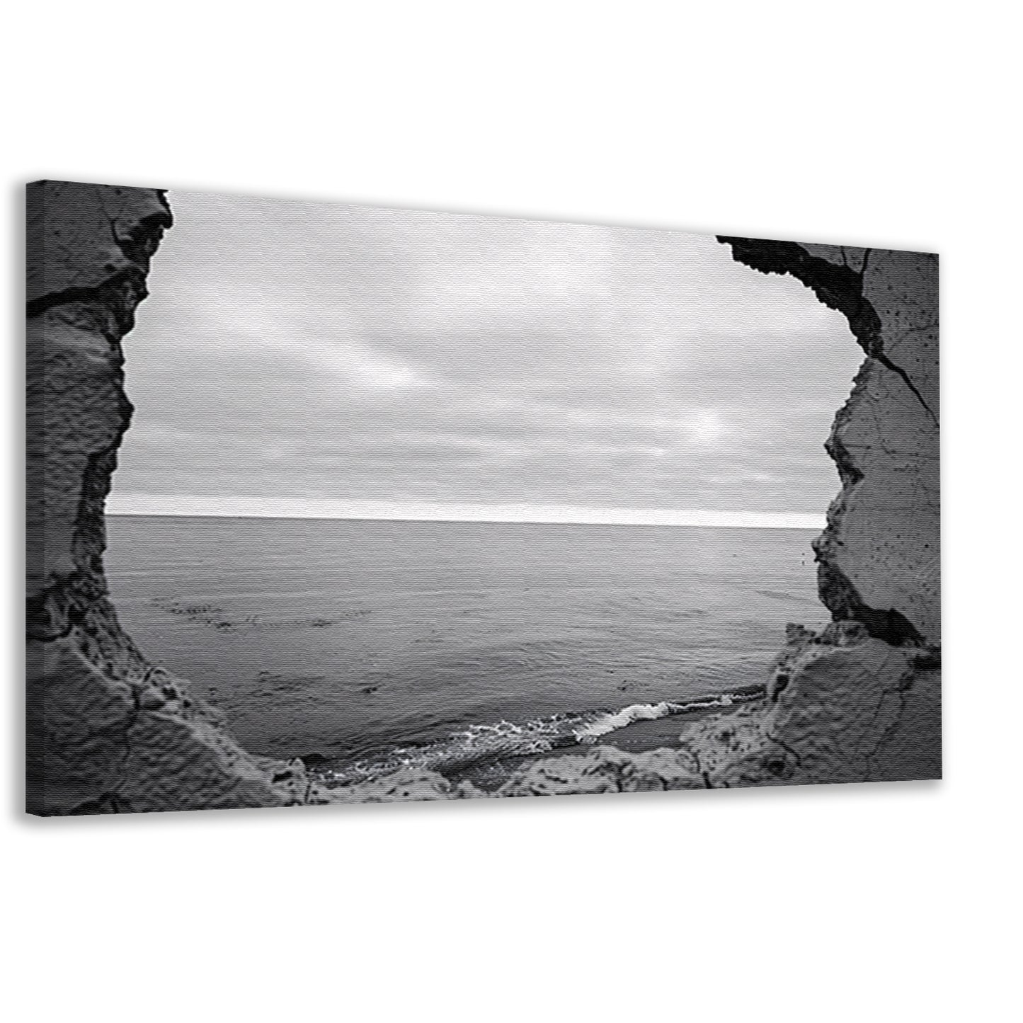 Horizon door een ruwe muuropening   canvas