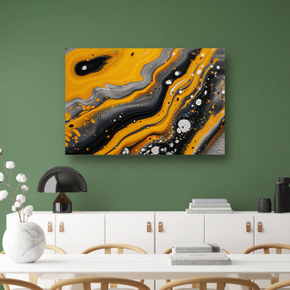 Abstracte schilderij met dynamische kleurenexplosie canvas met baklijst